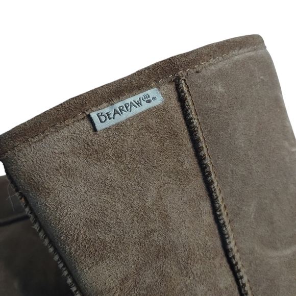 Bearpaw Girl's Brown Suede Faux Fur Lined Winter Boots Size 3 - Picture 7 of 8